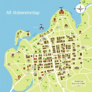 Map of the Fictional Town (All the Colors of the Dark) 